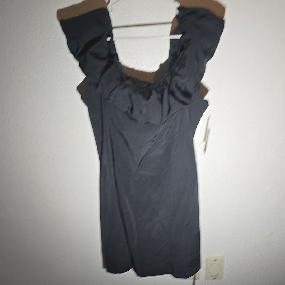 a new day Black Ruffle Mini Dress